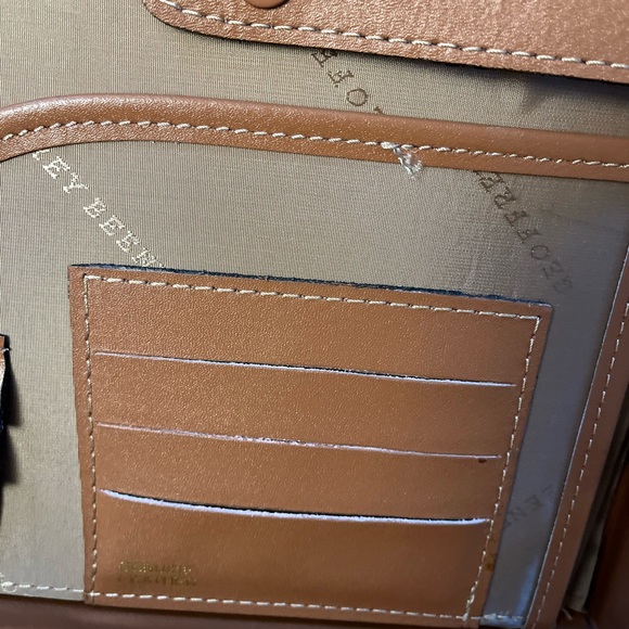 Geoffrey Beene Black leather Briefcase with Brown Handles - Picture 6 of 10